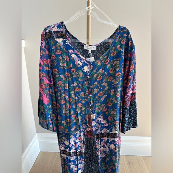 Hayden Los Angeles Kimono Beach Cover Up Floral Boho Size Large BNWT - Picture 2 of 5